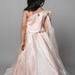 Peach Lehenga Set With Embroidery And Handmade Flower Embellishment