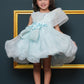 Tissue Dress Embellished With Handmade Flowers And Beads