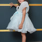 Tissue Dress Embellished With Handmade Flowers And Beads