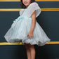 Tissue Dress Embellished With Handmade Flowers And Beads
