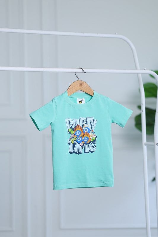 WAYNE Bamboo Graphic T-Shirt – Party Time Print Boys Tee