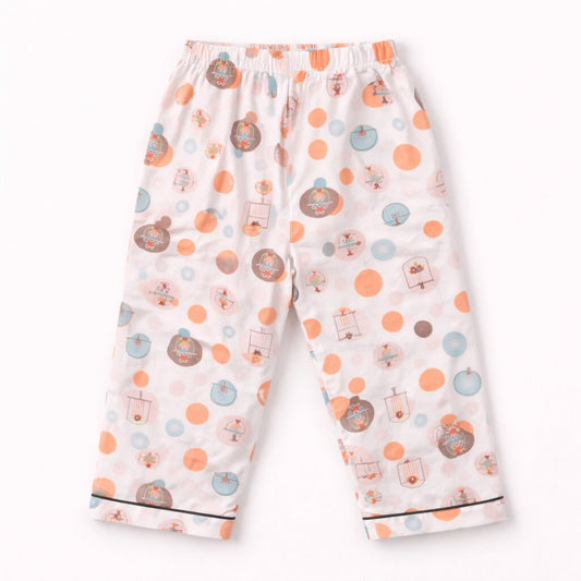 Printed Cotton Night Suit | Polka Dot Toy Print Full Sleeve Night Suit