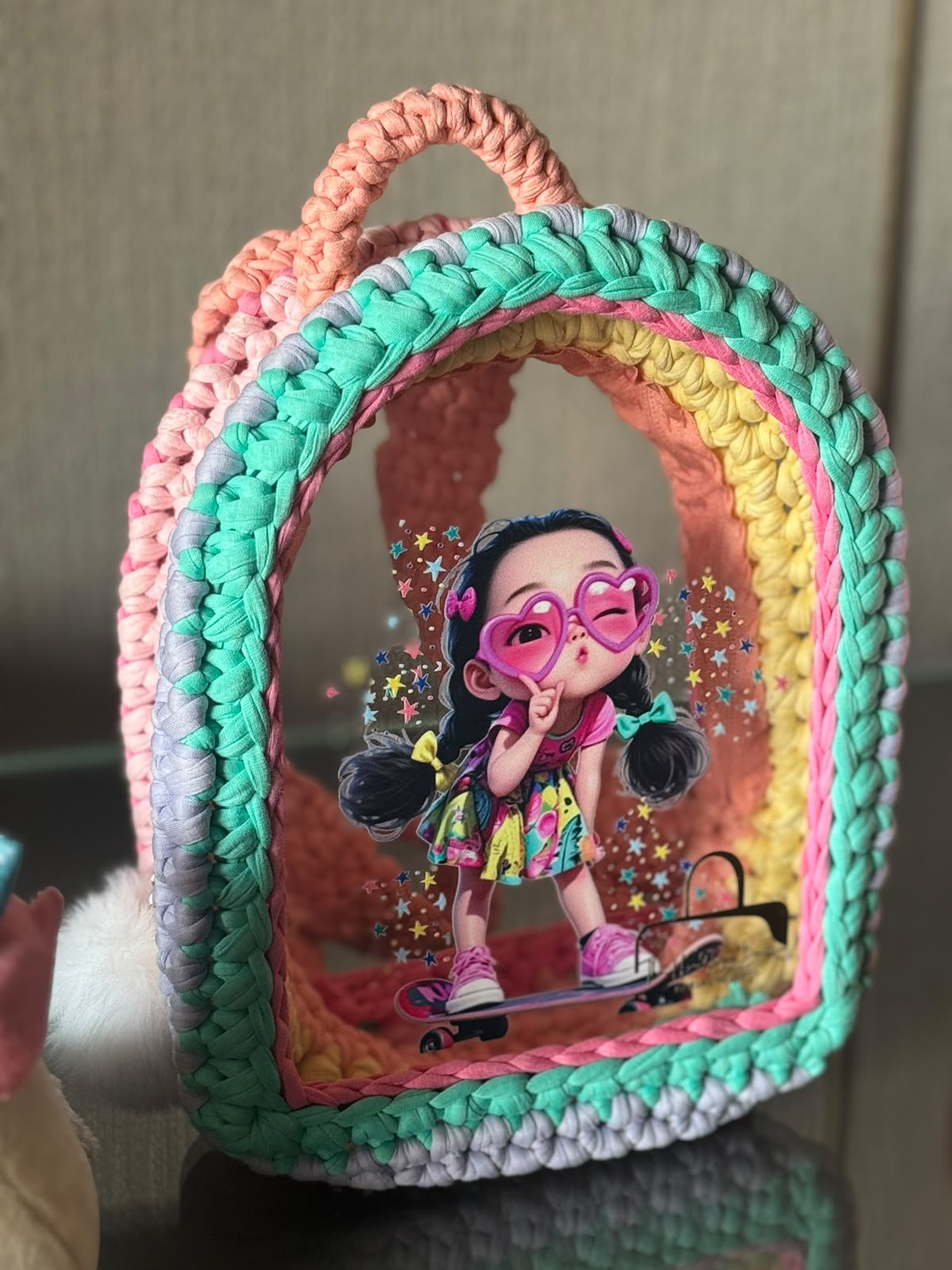 Crochet Transparent Kids Backpack