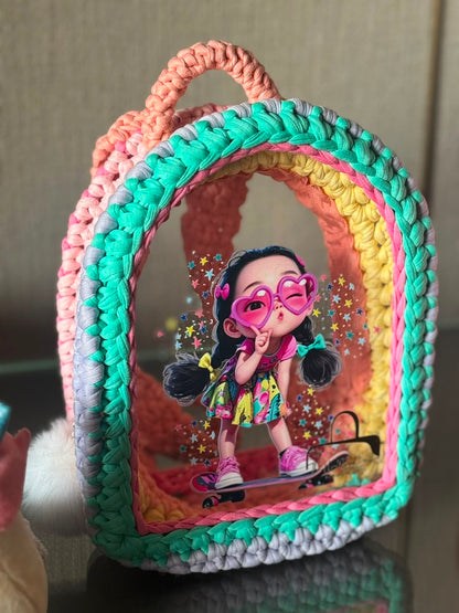 Crochet Transparent Kids Backpack
