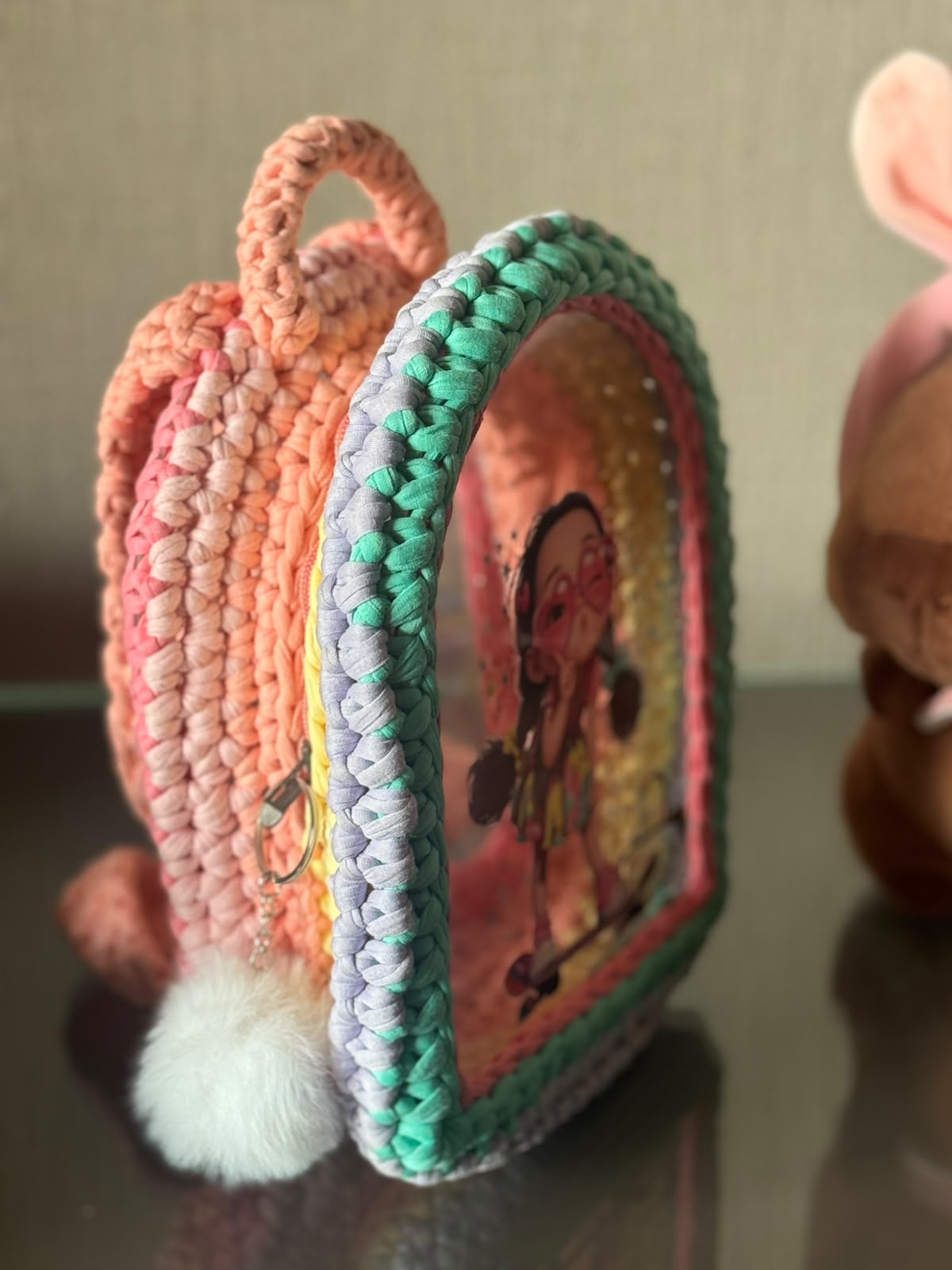 Crochet Transparent Kids Backpack