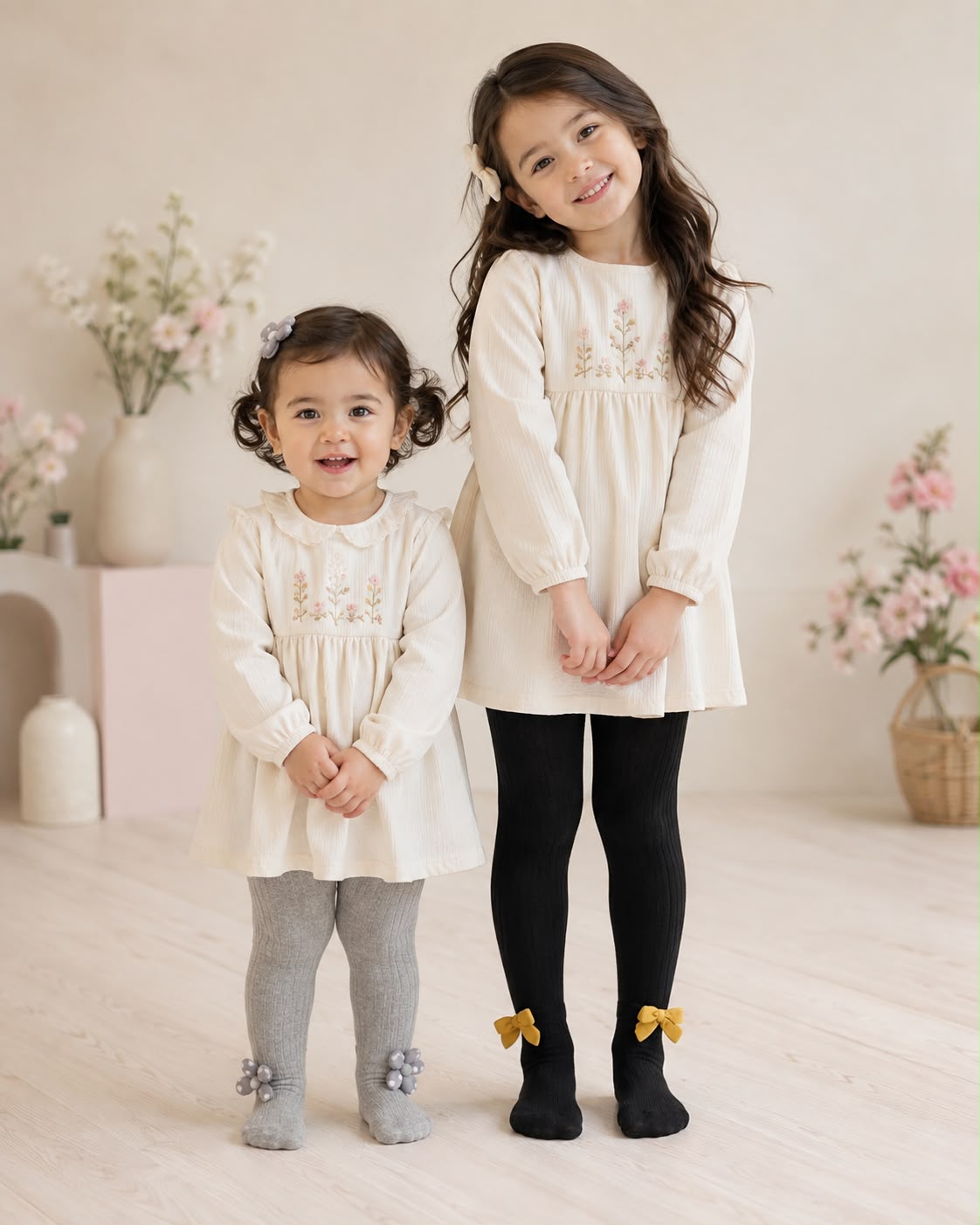 Girls Self Designed Cotton Stockings