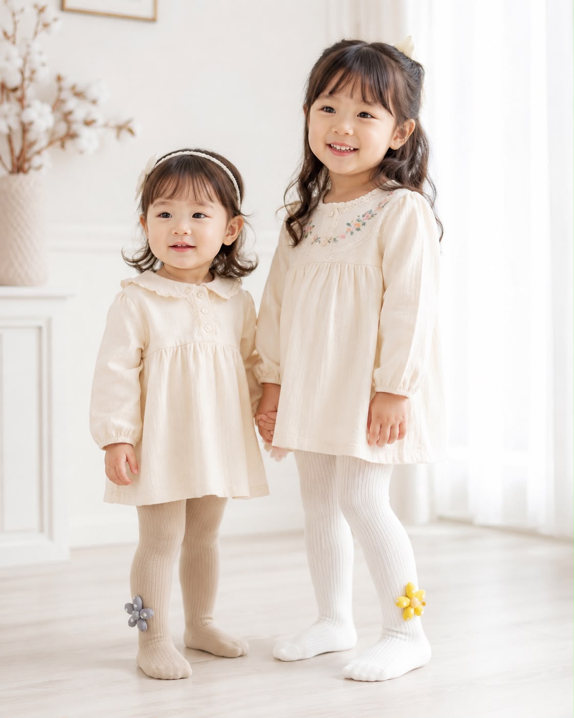 Girls Self Designed Cotton Stockings