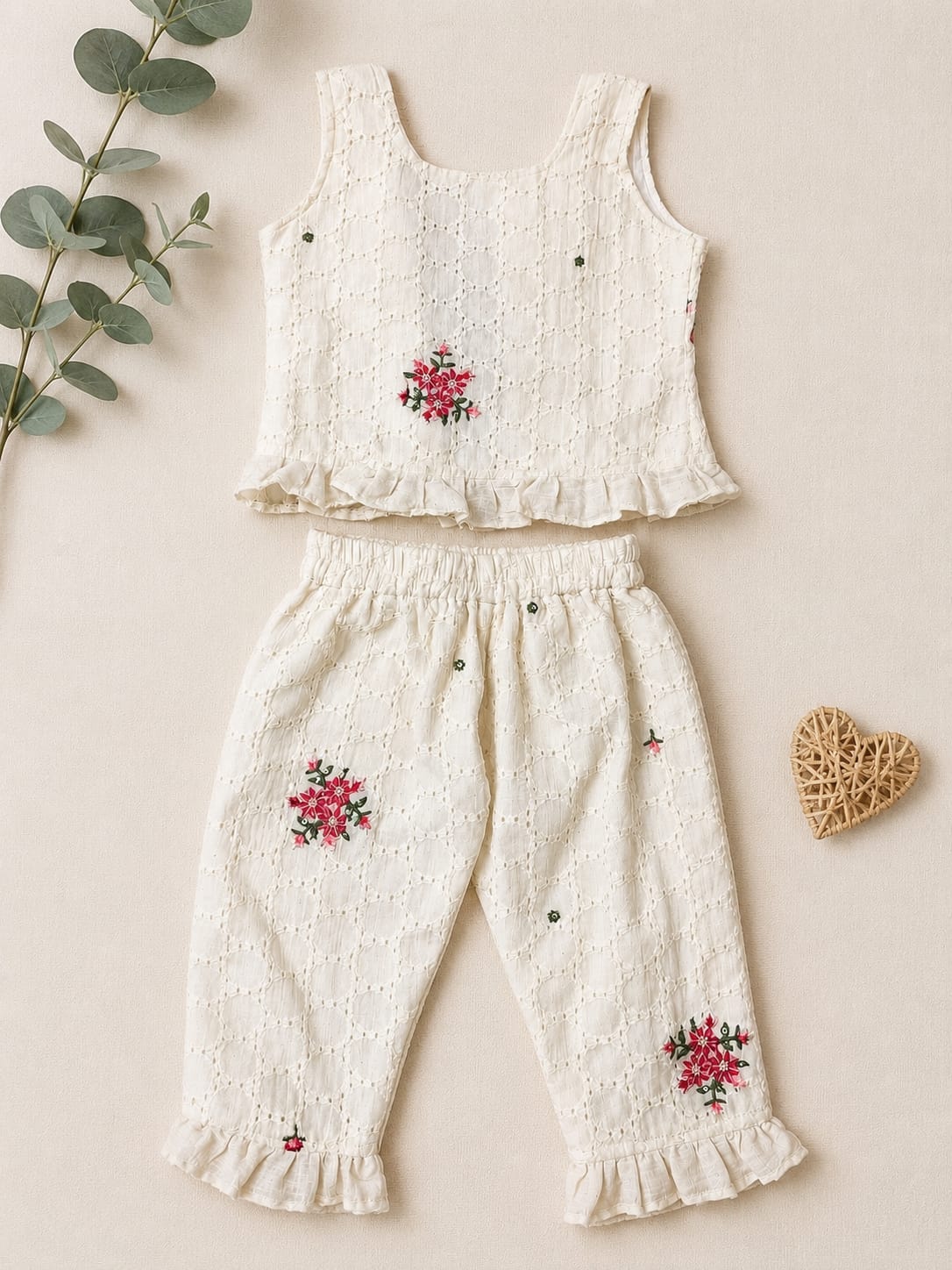 Ivory Floral Embroidered Dress