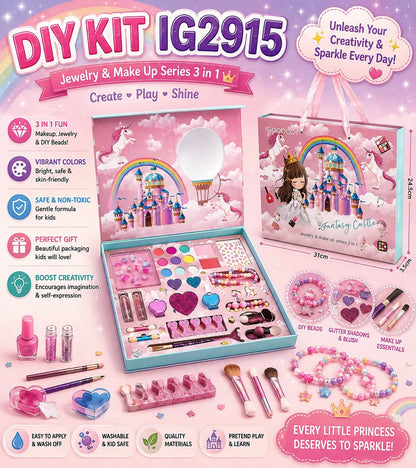 iLearnNGrow 28 Pieces Make Up & Accessory Kit –Complete Kids Makeup & Accessory Kit
