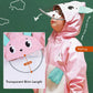 Baby Pink Rabbit Theme All Over Jumpsuit / Playsuit Raincoat for Kids - Little Surprise BoxBaby Pink Rabbit Theme All Over Jumpsuit / Playsuit Raincoat for Kids
