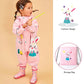 Baby Pink Rabbit Theme All Over Jumpsuit / Playsuit Raincoat for Kids - Little Surprise BoxBaby Pink Rabbit Theme All Over Jumpsuit / Playsuit Raincoat for Kids