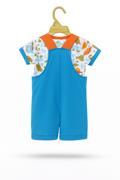 Roarsome Dino Organic Dungaree Set For Boys