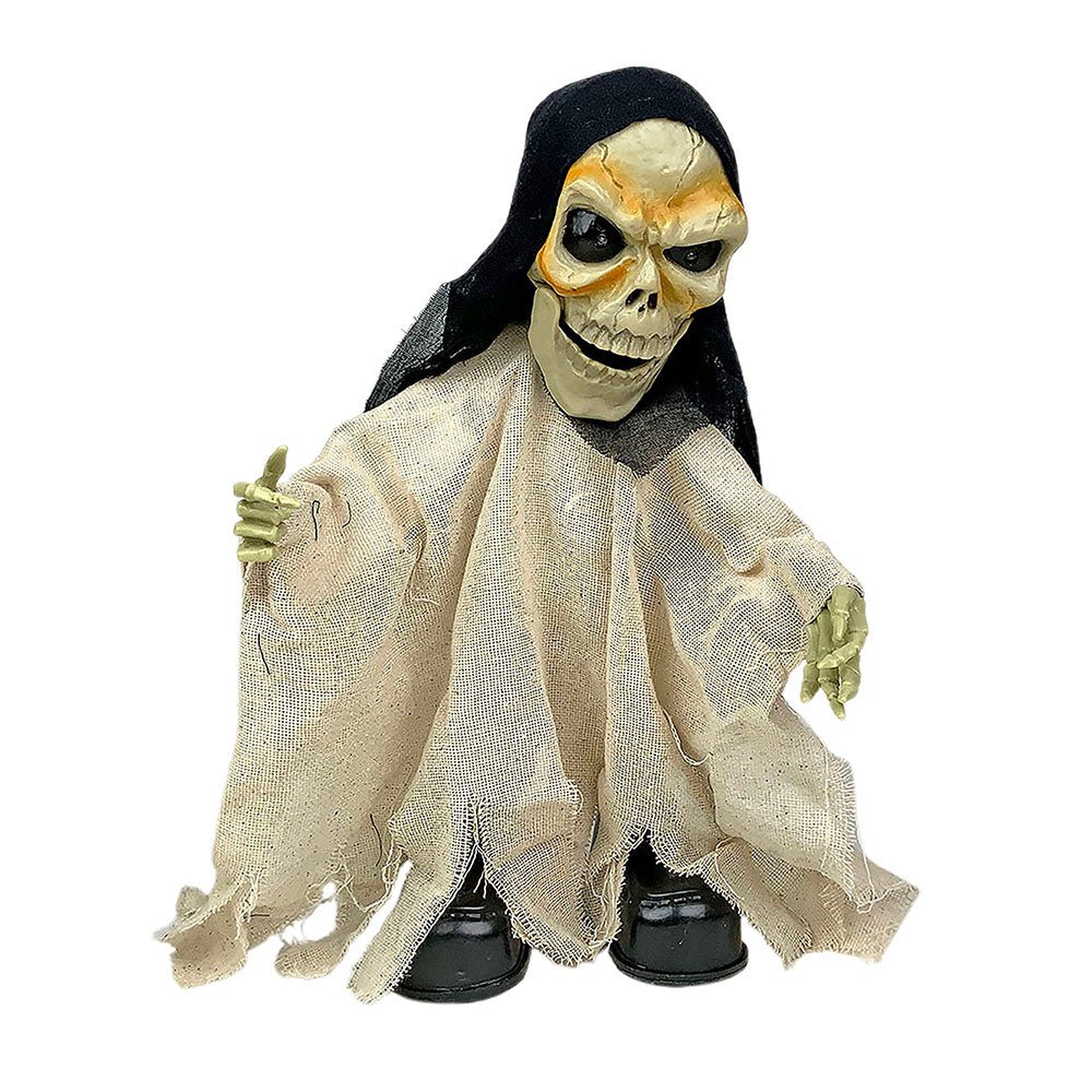 Beige Walking Dwarf Skeleton with Light, Motion & Sound