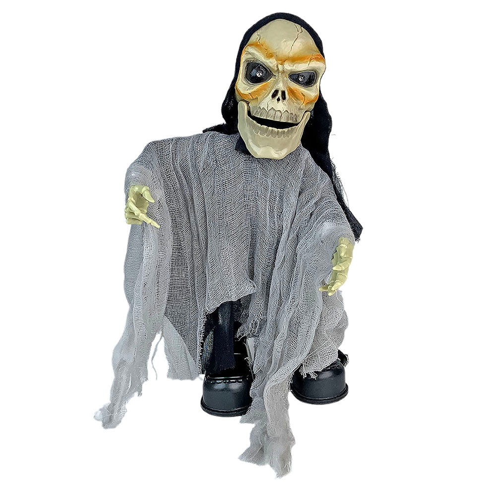Black Walking Dwarf Skeleton with Light, Motion & Sound