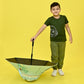 Blue Dino, Unique Mexican Hat Style Kids Umbrella, 5 - 12 years, Blue - Little Surprise BoxBlue Dino, Unique Mexican Hat Style Kids Umbrella, 5 - 12 years, Blue