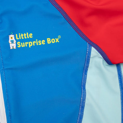 Blue & Red Full Length Swimwear for Teens & Adults with UPF 30+ - Little Surprise BoxBlue & Red Full Length Swimwear for Teens & Adults with UPF 30+