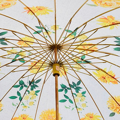 Bright Lemon Flowers, Chinese Canopy Style Rain and All season Umbrella - Little Surprise BoxBright Lemon Flowers, Chinese Canopy Style Rain and All season Umbrella