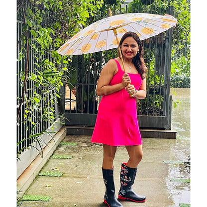 Bright Lemon Flowers, Chinese Canopy Style Rain and All season Umbrella - Little Surprise BoxBright Lemon Flowers, Chinese Canopy Style Rain and All season Umbrella