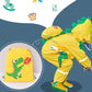 Bright Yellow 3D Dino Theme All Over Jumpsuit / Playsuit Raincoat for Kids - Little Surprise BoxBright Yellow 3D Dino Theme All Over Jumpsuit / Playsuit Raincoat for Kids