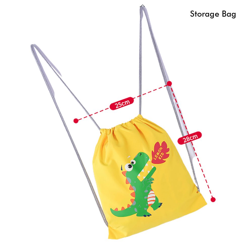 Bright Yellow 3d Dino Theme Raincoat for Kids - Little Surprise Box