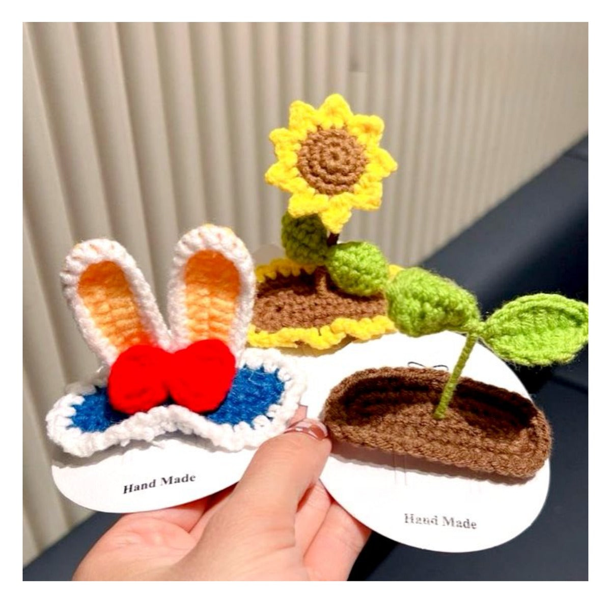 Bunny Hat Crochet Hair Clip