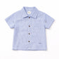 Blue Striped Cotton Co-ord Set | Shirt & Shorts Summer Outfit for Boys