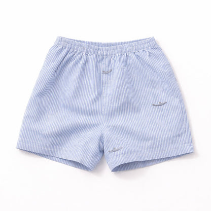 Blue Striped Cotton Co-ord Set | Shirt & Shorts Summer Outfit for Boys