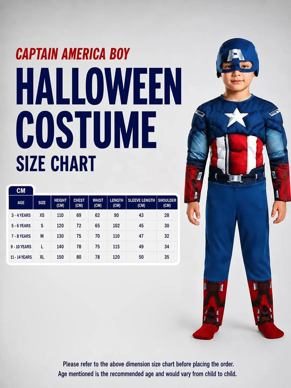 Blue Muscle Superhero kids' Halloween costume