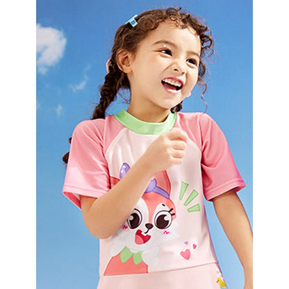 Cute Foxy Frock style Kids Swimwear with attached shorts and matching Swim Cap for kids with UPF 50+  - Little Surprise BoxCute Foxy Frock style Kids Swimwear with attached shorts and matching Swim Cap for kids with UPF 50+ 