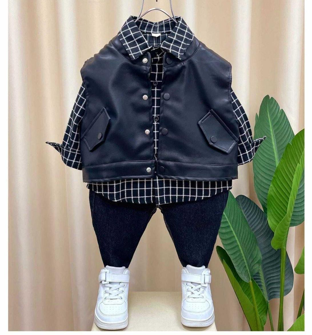 Black Jacket Set with Shirt