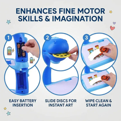 Dino Theme Smart Projection Drawing Board with Music Include Art Supplies