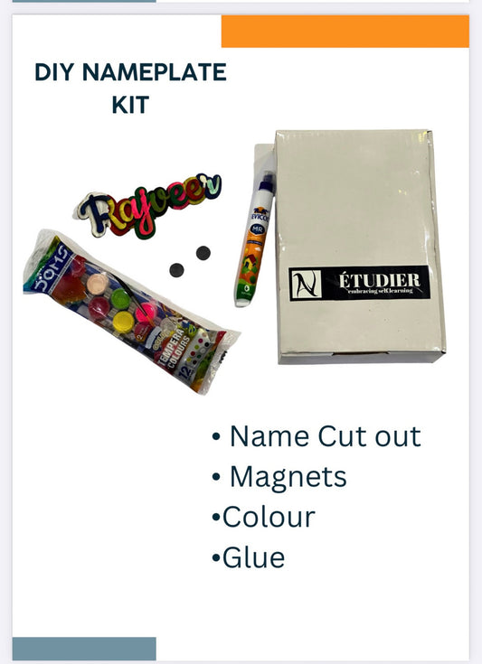 Étudier DIY Name Plate Kit with name cut out magnets colours and glue