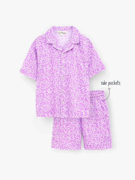 Pure Linen: Purple Safari Cord Set