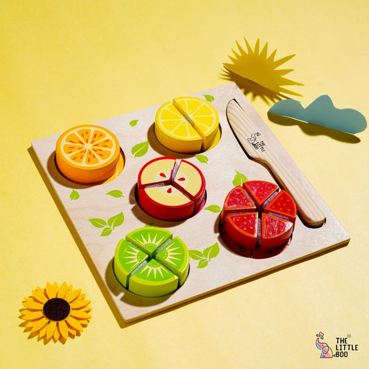 Wooden Fruit Fraction Puzzle Puzzle