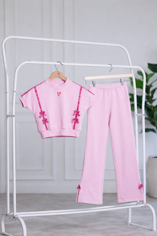 EMMA Bamboo Co-ord Set – Bow Detail Girls Outfit
