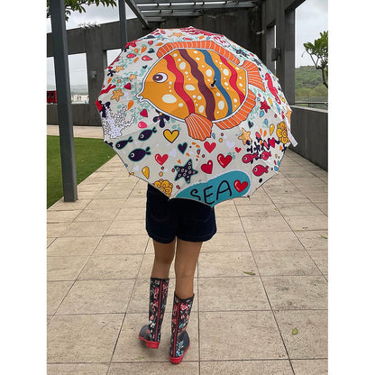 Fishy Island theme Rain & All Season Umbrella for Teens and Adults - Little Surprise BoxFishy Island theme Rain & All Season Umbrella for Teens and Adults