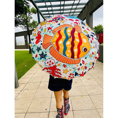 Fishy Island theme Rain & All Season Umbrella for Teens and Adults - Little Surprise BoxFishy Island theme Rain & All Season Umbrella for Teens and Adults