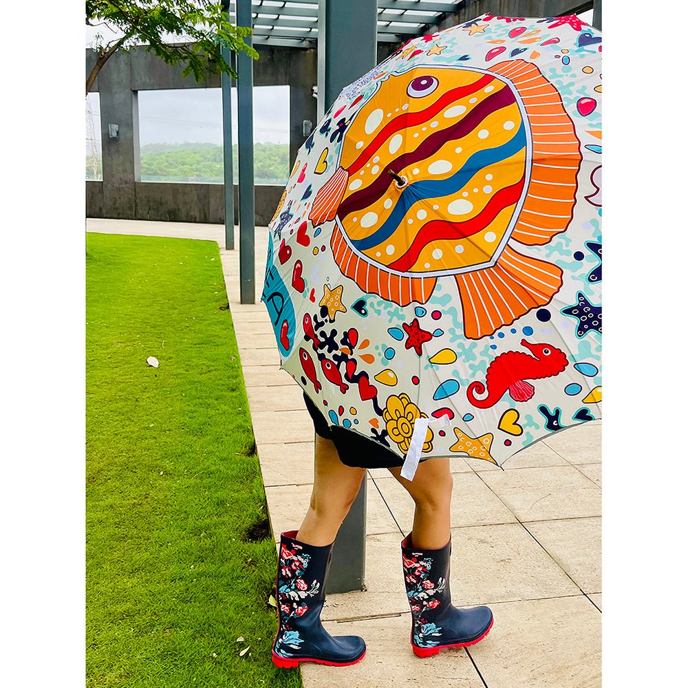 Fishy Island theme Rain & All Season Umbrella for Teens and Adults - Little Surprise BoxFishy Island theme Rain & All Season Umbrella for Teens and Adults