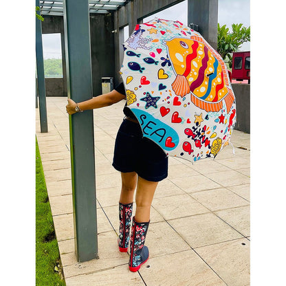 Fishy Island theme Rain & All Season Umbrella for Teens and Adults - Little Surprise BoxFishy Island theme Rain & All Season Umbrella for Teens and Adults