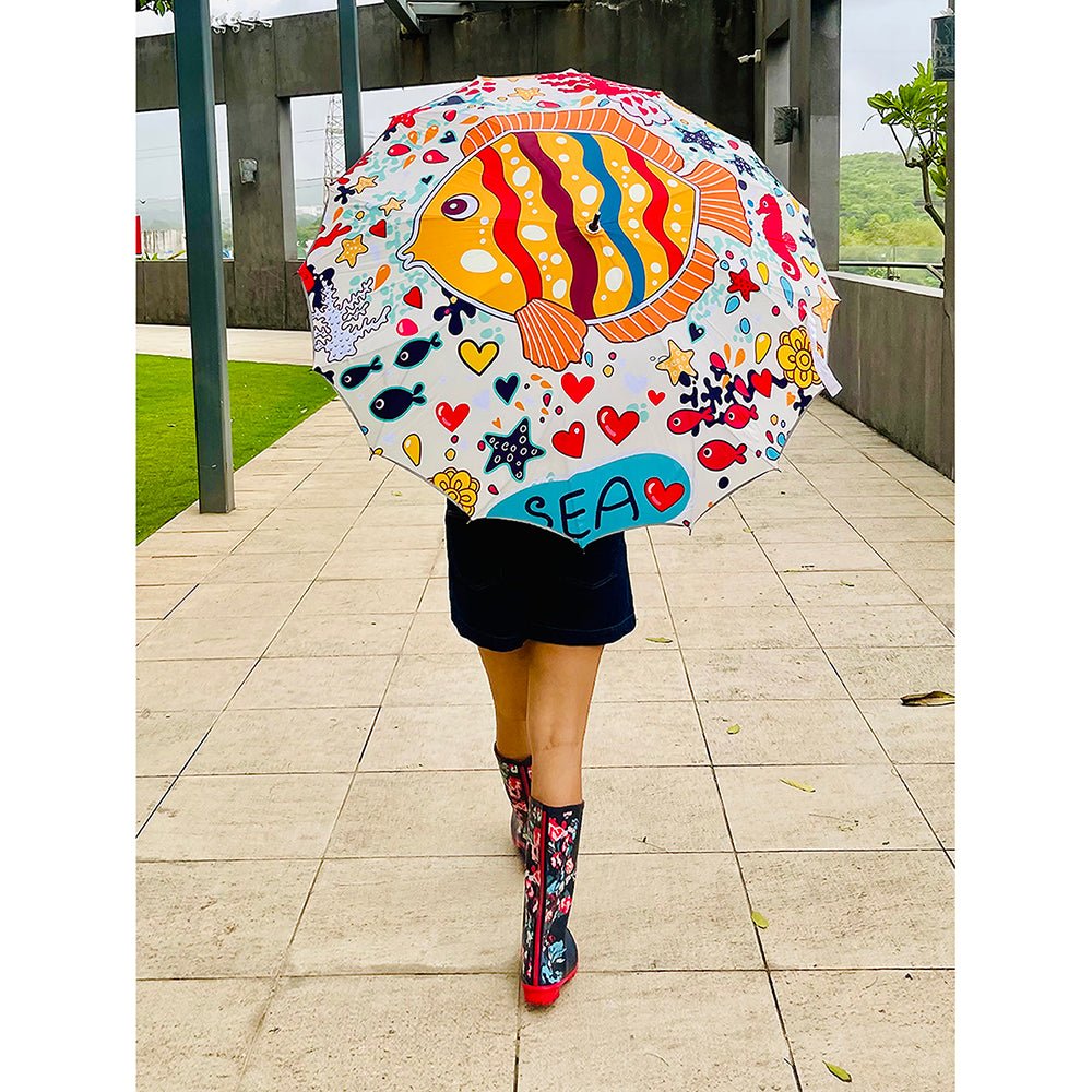 Fishy Island theme Rain & All Season Umbrella for Teens and Adults - Little Surprise BoxFishy Island theme Rain & All Season Umbrella for Teens and Adults