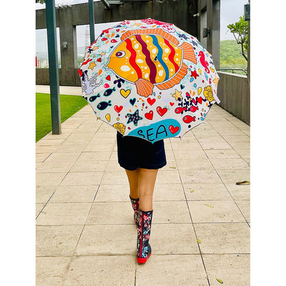 Fishy Island theme Rain & All Season Umbrella for Teens and Adults - Little Surprise BoxFishy Island theme Rain & All Season Umbrella for Teens and Adults