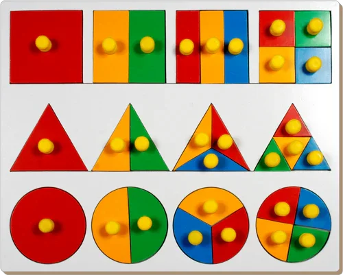Wooden Fraction Puzzle Puzzle