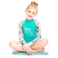 Full Sleeves Kids Swimwear Mint Green Woodland Printed Knee Length UPF 50+ - Little Surprise Box