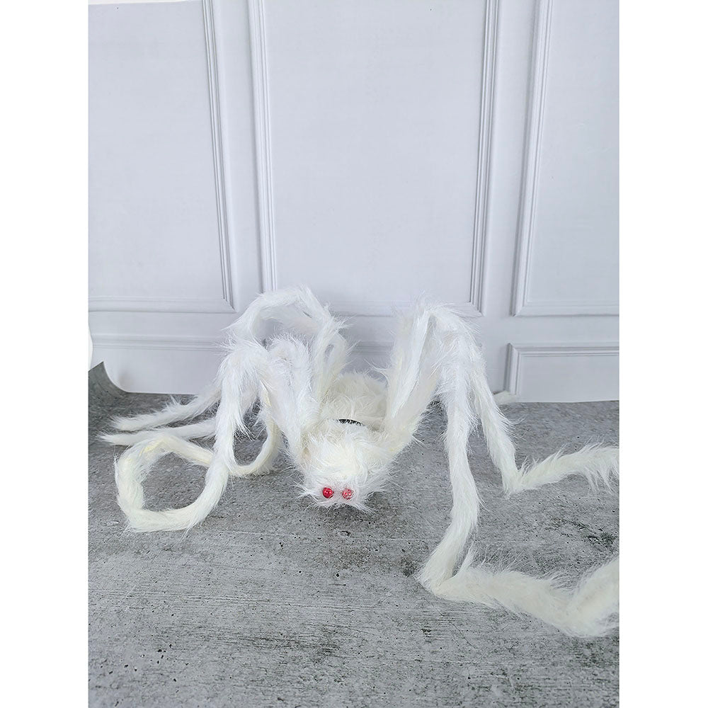 Giant Furry White Spider with Red Eyes