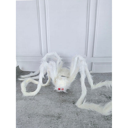 Giant Furry White Spider with Red Eyes