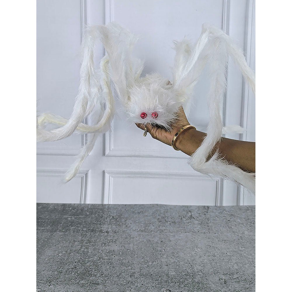 Giant Furry White Spider with Red Eyes