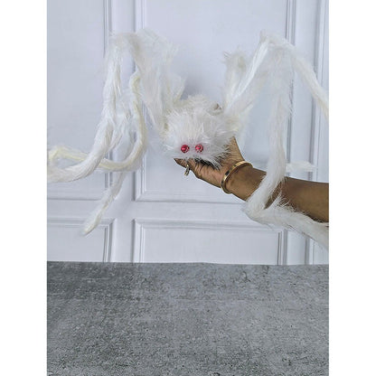 Giant Furry White Spider with Red Eyes