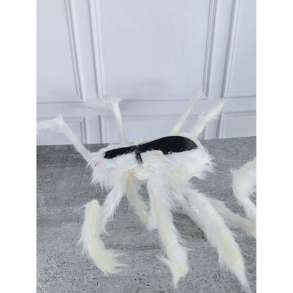 Giant Furry White Spider with Red Eyes