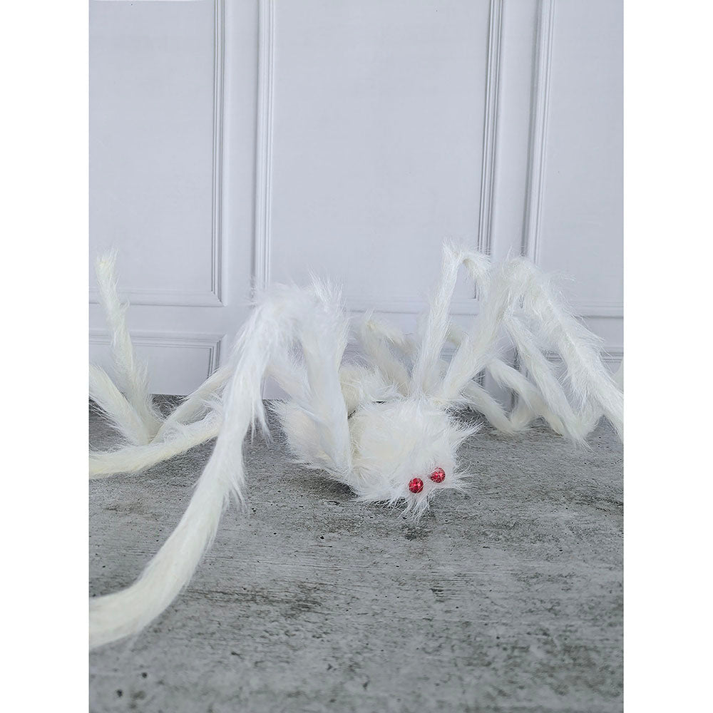 Giant Furry White Spider with Red Eyes