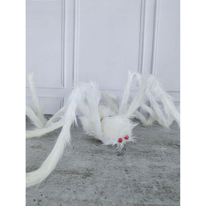 Giant Furry White Spider with Red Eyes